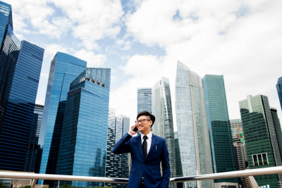 businessman talking on a phone